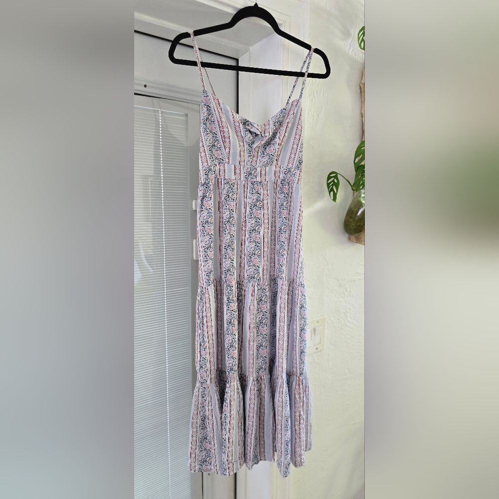 Japna Pastel Floral Striped Maxi Dress